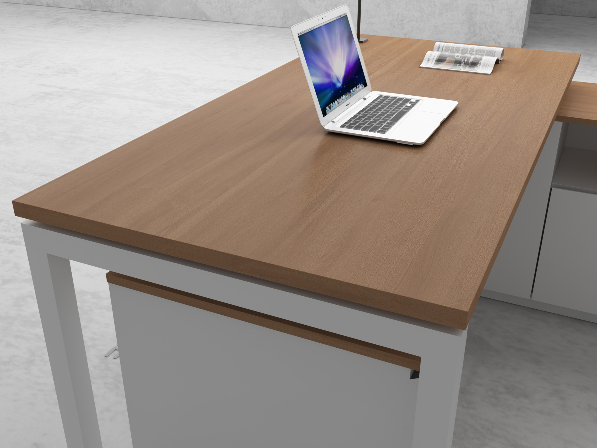 LANA Series Desk With Side Cabinet Extension